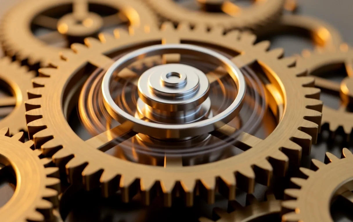 Macro mechanical clockwork reflecting metabolic precision